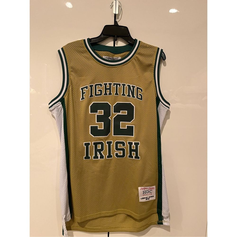 Lebron James Freshman Year High School #32 Fighting Irish Jersey by Headgear